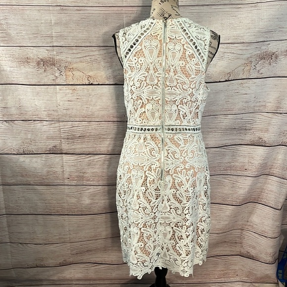 Lulu’s Dream Life Dress Lace Overlay NWT Bodycon Light Blue Size Medium - Picture 7 of 12